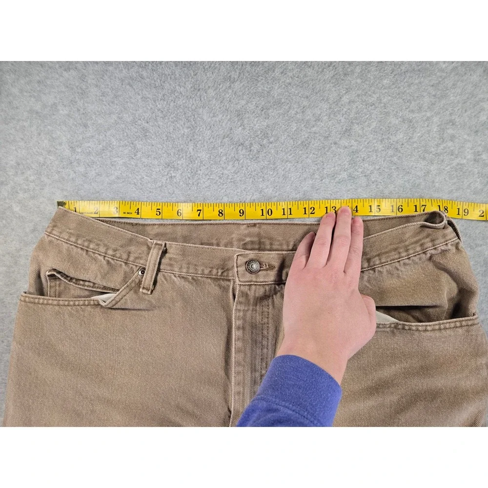 Vintage Lee Mens Tan Brown‎ Denim Jeans 40x32 Straight Leg 100% Cotton